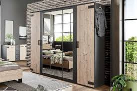Get set for wardrobes with mirrors at argos. Slumberhaus German Rustic Oak Graphite Grey Industrial 5 Door Mirror W Furniture For The Home