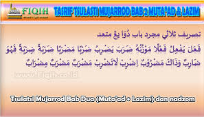 Mu'awwal adalah fi'il mudhari' yang mengandung salah satu dari kata اَنْ، لَنْ. Tsulatsi Mujarrod Bab Dua Muta Ad Lazim Dan Nadzom