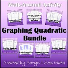 Graphing Quadratic Equation Bundle Standard Vertex Factor Intercept Form From Caryn Loves Math Quadratics Quadratic Equation Love Math