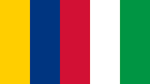 The flag is rectangular, with the colours arranged diagonally across it. Namibia Flag Colors Country Flags Schemecolor Com