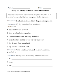 Noun and pronoun worksheet for grade 2. Possessive Pronouns Worksheets Pronoun Worksheets Possessive Pronoun Possessive Pronouns Worksheets