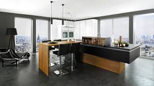 Ilot Central Cuisine Style Industriel Cuisines Design Interieur Moderne De Cuisine Cuisine Noire Et Bois