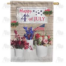 May your day be filled with patriotic spirit! America Forever Happy 4th Of July Double Sided House Flag Flagsrus Or Flagsrus Org
