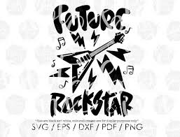 Black And White Rockstar Logo Future Rockstar Svg Cute Kids Career Day T Shirt Rock N Roll Etsy Lettering Design Clipart Design Career Day