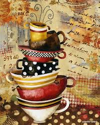 coffee cups divine art print available as an 8x10 and 11x14 in the studio petite shop artwork by jennifer lambein coffee kahve kupasi resim sanatsal baski