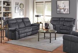 Reclining sofas take lounging to a whole new level. Buy Knoxville Grey Reclining Sofa Console Loveseat Part Badcock More