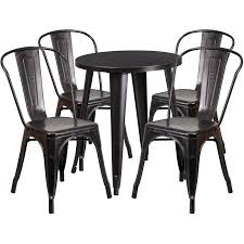 24 Round Black Antique Gold Metal Indoor Outdoor Table Set With 4 Cafe Chairs Flash Furniture Ch 51080th 4 18cafe Bq Gg In 2020 Outdoor Table Settings Cafe Chairs Outdoor Dining Set