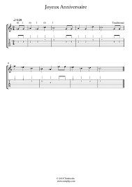 Tablatures Et Partition Guitare Joyeux Anniversaire Traditionnel