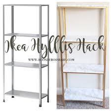 Gold And Marble Ikea Hyllis Hack Malia Lynn Blog Easy Home Decor Easy Diy Hacks Diy Furniture