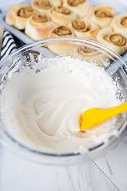 These cinnamon rolls make the perfect fall mix cream cheese, butter, powdered sugar, vanilla, and salt together with an electric or stand mixer on medium speed until the icing is light and fluffy. Best Cinnamon Roll Icing No Cream Cheese Cooking With Karli