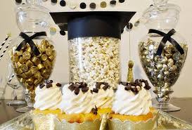 Black And Gold Graduation Decorations Our Styled Graduation Party B Lovely Events Graduation Party Desserts Gold Graduation Party Graduation Party