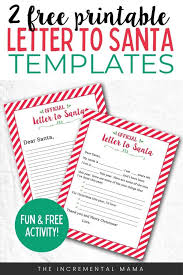 Free Printable Letter To Santa Template For Kids The Incremental Mama