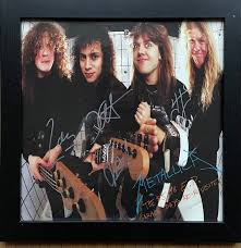 Jerry cantrell, les claypool, pepper keenan, sean kinney, jim martin, john popper, gary. Metallica Garage Days Vinyl Personally Autographed By All Band Members Framed With Certificate Of Authenticity