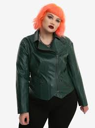 Her Universe Marvel Loki Green Faux Leather Jacket Plus Size Green Faux Leather Jacket Leather Jacket Green Leather Jackets