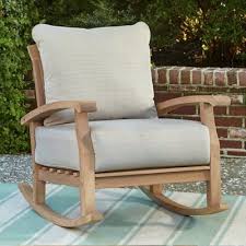 Birch Lane Heritage Summerton Teak Rocking Chair With Cushions Frame Colour Cushion Colour Natural Teak Beige En 2020 Meuble Patio Jardin Potager