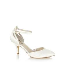 Ivory Lace And Satin High Court Shoes At Debenhams Com Bridal Shoes Ivory Bridal Shoes Bride Shoes