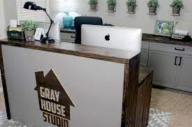 Foro reception desk, ada compilance, white. Two Level Desk Diy With Free Plans Gray House Studio