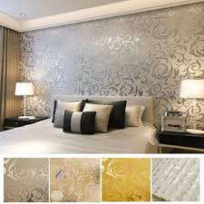 Victorian Damask Luxury Embossed Wallpaper Rolls Gold Silver Beige Cream Designs Modern Wallpaper Bedroom Wallpaper Living Room Stylish Bedroom Design