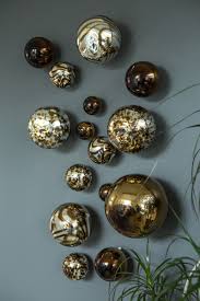 Silver Plated With Chocolate Glass Spheres And Made From 100 Recycled Materials Next Level Decor Wall Spheres Decorative Spheres Wall Sculpture Art