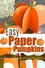You can curl your green pieces to create the spiral leaves on the pumpkins stem. Easy Paper Pumpkin Craft Pint Sized Treasures