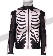 Men Skeleton Bones Sketch Rob Zombie Leather Jacket Jackets Leather Jacket Skeleton Bones