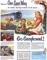 Greyhound 1953 Vintage Travel Spring Trip Vintage Travel Posters