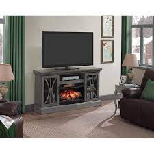 All electric fireplace tv stands and media consoles imagine watching your favorite movie while being warmed by the glow of a lovely fire. Duraflame 62 In W Harbor Gray Infrared Quartz Electric Fireplace In The Electric Fireplaces Department At Lowes Com