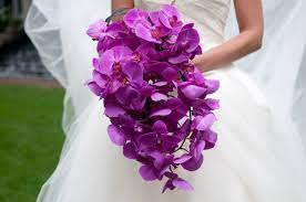 Sean money + elizabeth fay via ruffled blog featured photography: Bouquet Of The Week A Cascade Of Magenta Purple Orchids For A Sophisticated Bride Event Design Philadelphia Evantine