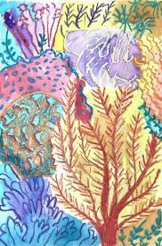 Easy acrylic painting lesson by angela anderson. Coral Reef Pattern Art Project Artsandcrafts Kidsactivities Art Projects Art Printmaking Projects