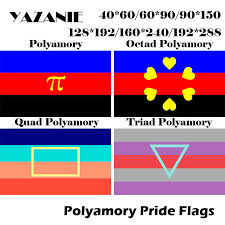 The original polyamorous pride flag was created in the pacific northwest in early fall of 1995 by jim evans, who wanted to create an. Yazanie 128 192cm 160 240cm 192 288cm Lgbt Polyamory Egalitarian Hierarchical Quad Pentad Hexad Triad Pride Flags And Banners Flags Banners Accessories Aliexpress