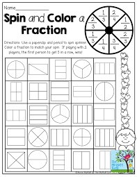 Spin And Color A Fraction Tons Of Hands On And Fun Printables Math Fractions 2nd Grade Math Education Math