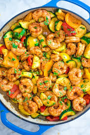 Kardea's shrimp baskets are full of bold, spicy flavors. Easy Shrimp And Vegetable Skillet Cooktoria