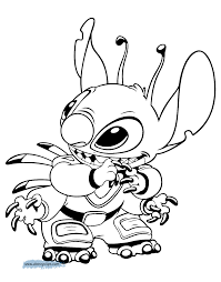 Lilo and stitch coloring pages printable coloring pages of stitch growling, standing on his head, eating sweets, playing the ukulele, holding a frog, etc. Disney Stitch Coloring Pages Print