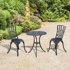 Outsunny 3pc Patio Bistro Set Outdoor Garden Furniture Cast Aluminum Chair Table Patio Furniture Sets Patio Wicker Patio Furniture Sets