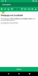 Unable to open asset URL: file:android_asseteditor.html · Issue 20 ·  dankitoRichTextEditor
