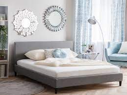 Standard king size beds and queen size beds differ in width but not in length. Eu King Size Bed Frame Cover Light Grey Fitou Beliani De