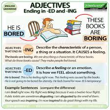 Adjectives Ending In Ed And Ing English Grammar List