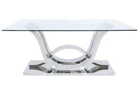 Custom size rustic dining table for sale in old oak and old pine, delivery in all europe. Cordelia Glass Stainless Steel Dining Table Furnitureinstore