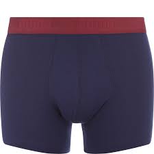 Puma Mens 2 Pack Striped Colour Block Boxers Red Navy