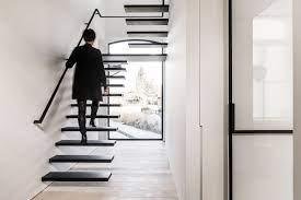 Genico Floating Staircase Wallclimber Black Flat Floating Staircase Staircase Modern Staircase