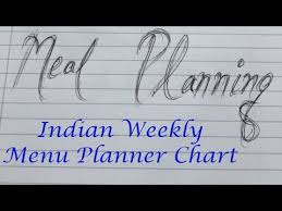 How I Prepare My Weekly Meal Plan Chart Indian Meal Planner