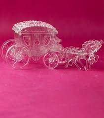 6 Carrosses A Dragees Originales Chevaux Plastique Argente Dragees Boite Dragees Contenant Dragees