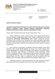 Ø membentuk anggota perkhidmatan yang berdisiplin, berhemah 34. Surat Undangan Program Kolokium Penyelidikan 2020 Anjuran Intan Dengan Kerjasama Bmi Jpa