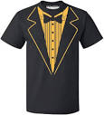 Amazon.com: Tuxedo White Funny Men's T-Shirt (Small, Black/Gold ...
