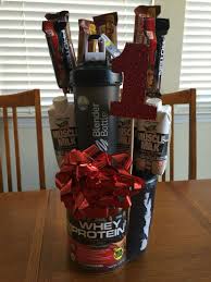 Made It For My Gym Crazy Boyfriend For Our One Year Anniversary Christmas Gifts For Boyfriend Valentine S Day Gift Baskets Gift Baskets For Him