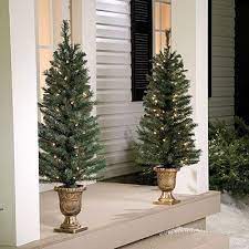 Set Of Two 4 Pre Lit Christmas Trees In Urns 29 Holiday Urn Christmas Tree In Urn Pre Lit Christmas Tree