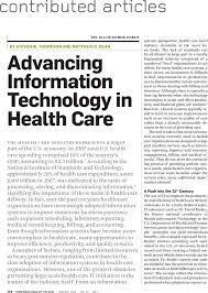 Technology news coverage from marketwatch get top tech stories delivered straight to your inbox each day. Advancing Information Technology In Health Care Communications Of The Acm