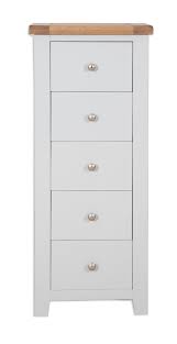 Choose from cool vintage looks, farmhouse wooden styles and. Grey And Oak Painted Tall Slim Chest Of 5 Drawers Against The Grain Furniture