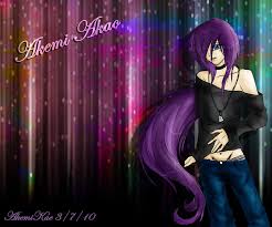 In the manga he wore the normal npc school uniform. Purple Hair Anime Guy Akemi By Akemikae On Deviantart
