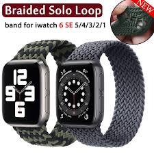 Apple watch sport loop band. Braided Solo Loop Nylon Strap For Apple Watch Band 44mm 40mm 38mm 42mm Elastic Bracelet For Iwatch Series 6 Se 5 4 3 Buy From 7 On Joom E Commerce Platform
